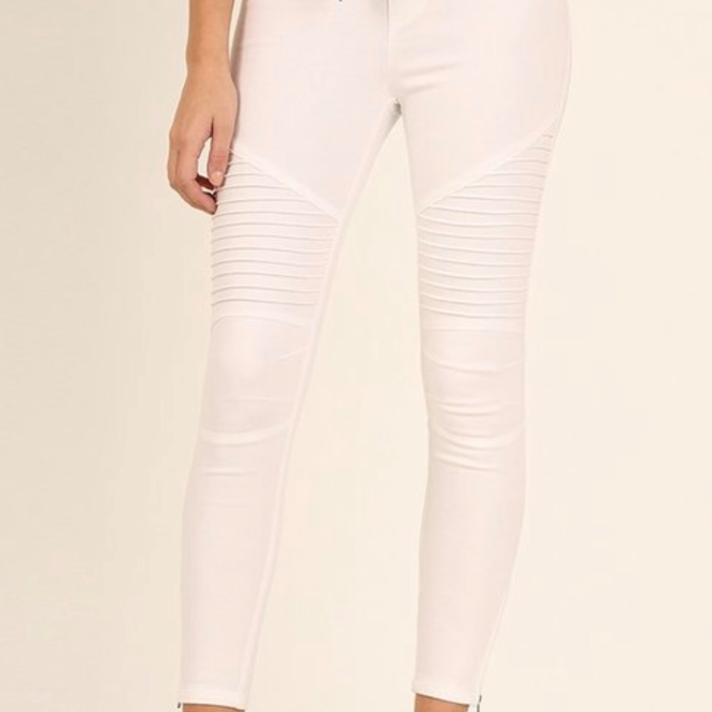 White Moto Jeggings